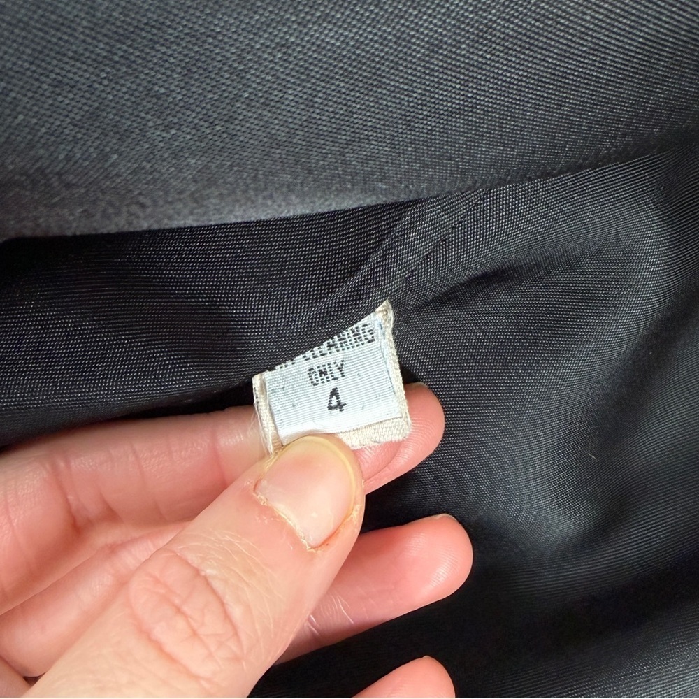 Vintage Perry Ellis Black Double Breasted Pea Coat Womens 4 Preppy Winter Jacket - Picture 5 of 14